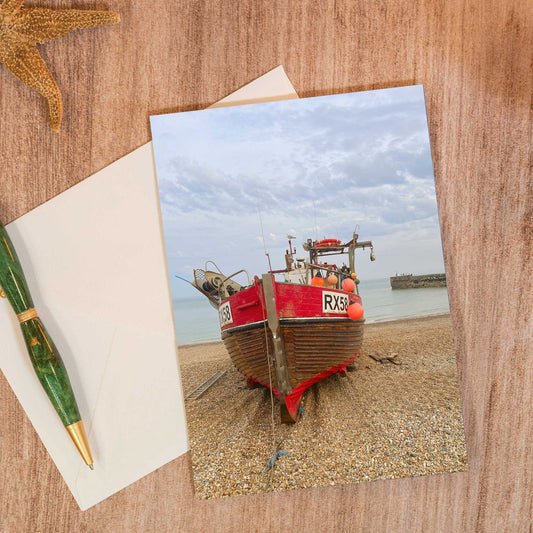 Rye Fishing Boat Greeting Card